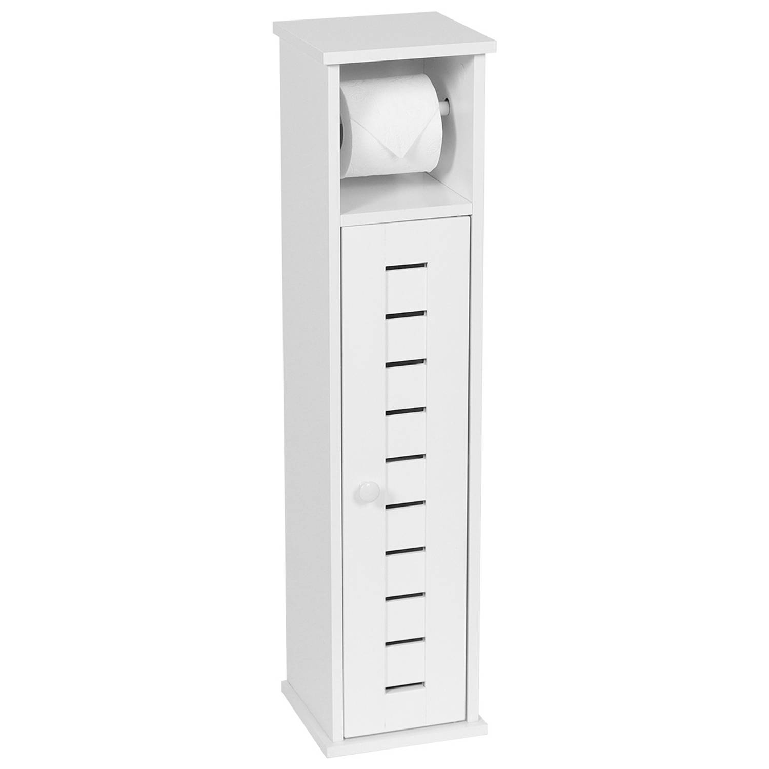 Toiletrolhouder met toiletroldispenser Santorini - 18x18x75 cm - Wit