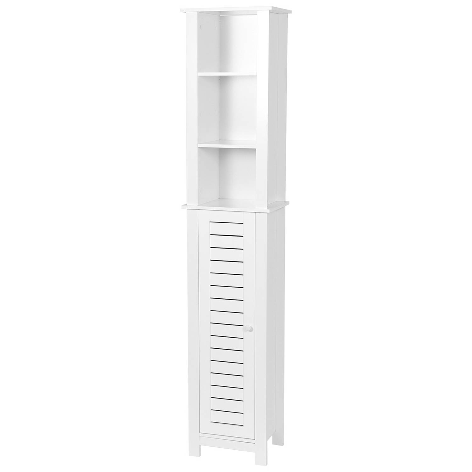 Badkamerkast Hoog Santorini met 1 deur en 6 planken - 173 cm - Wit