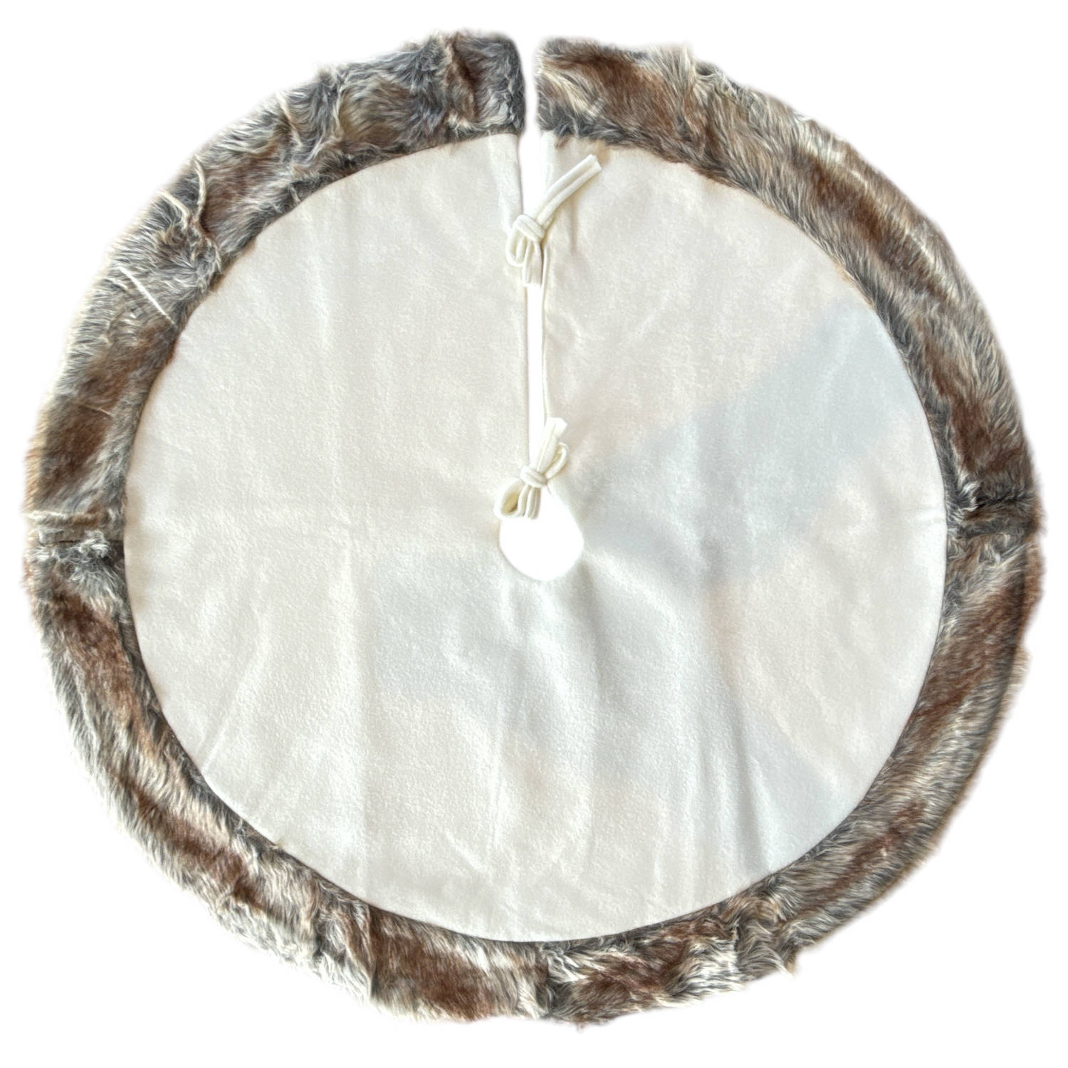 Luxe Ronde kerstboomrok - Kerstboomkleed - Boomdeken - Wit - 90 x 90 cm