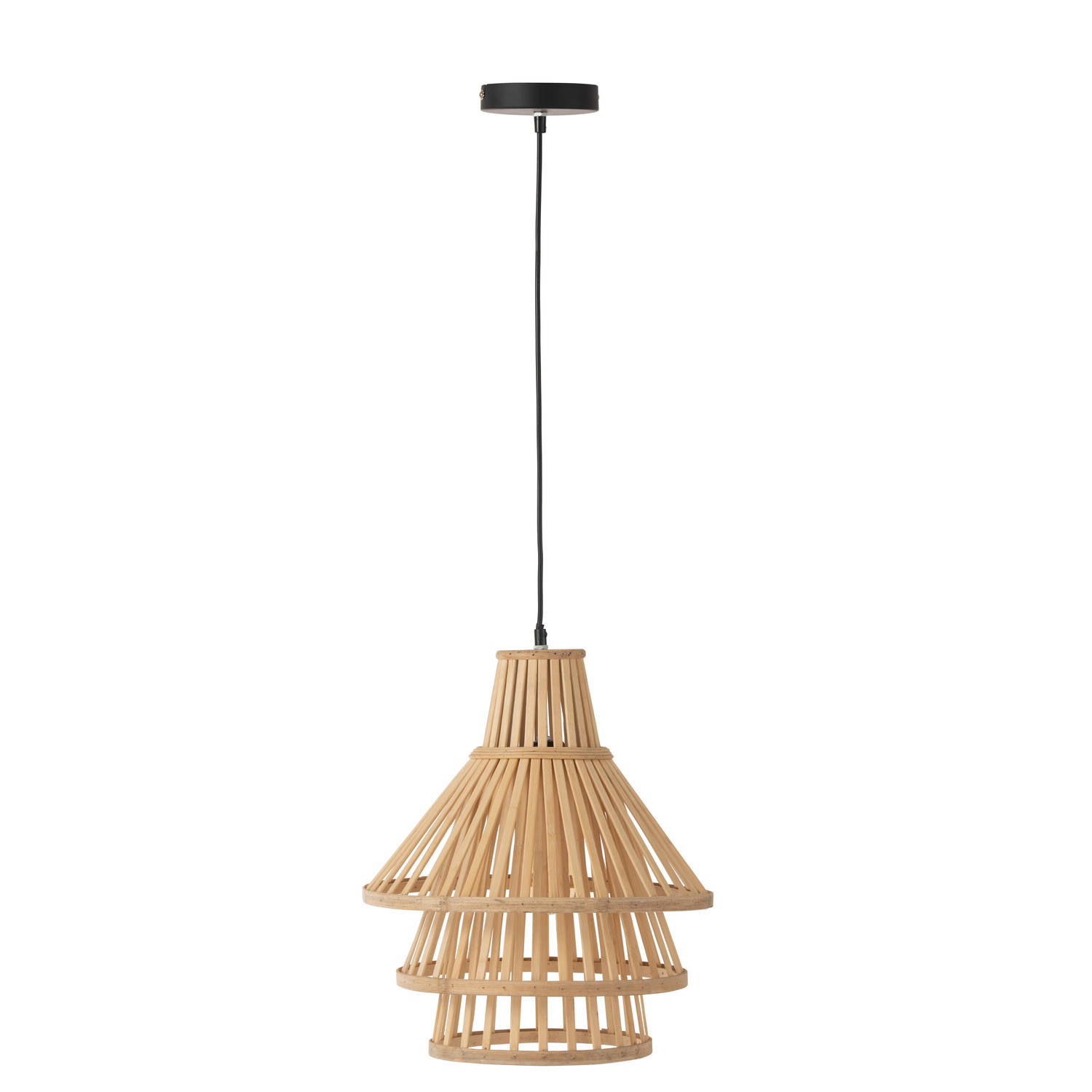 J-line - Hanglamp Lagen Bamboo Naturel Medium - 32.5x32.5x162cm