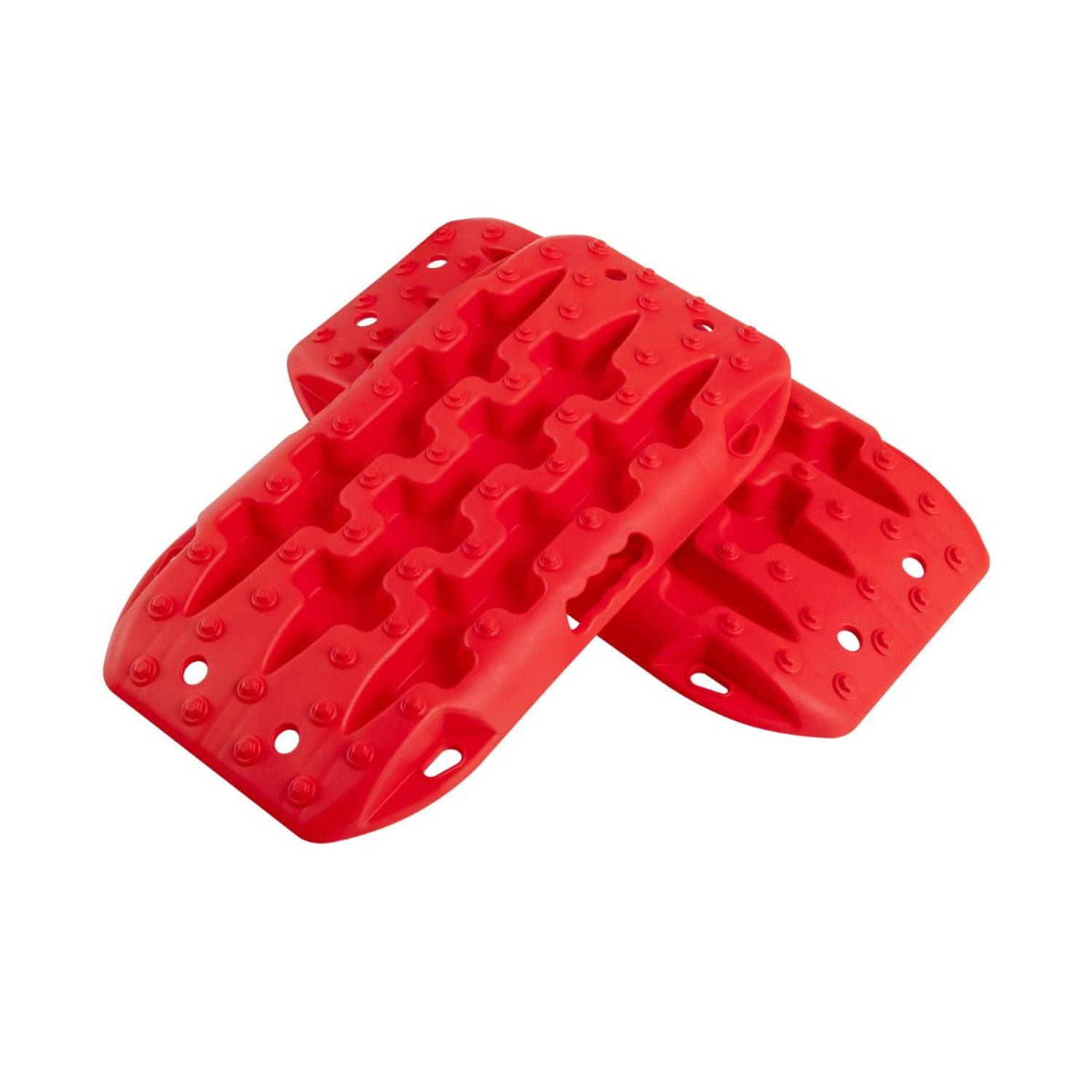 Costway Auto Gripplaten 2 Stuks - Rood 58 x 31 x 6 cm - Modder Sneeuw Zand Greepplaten