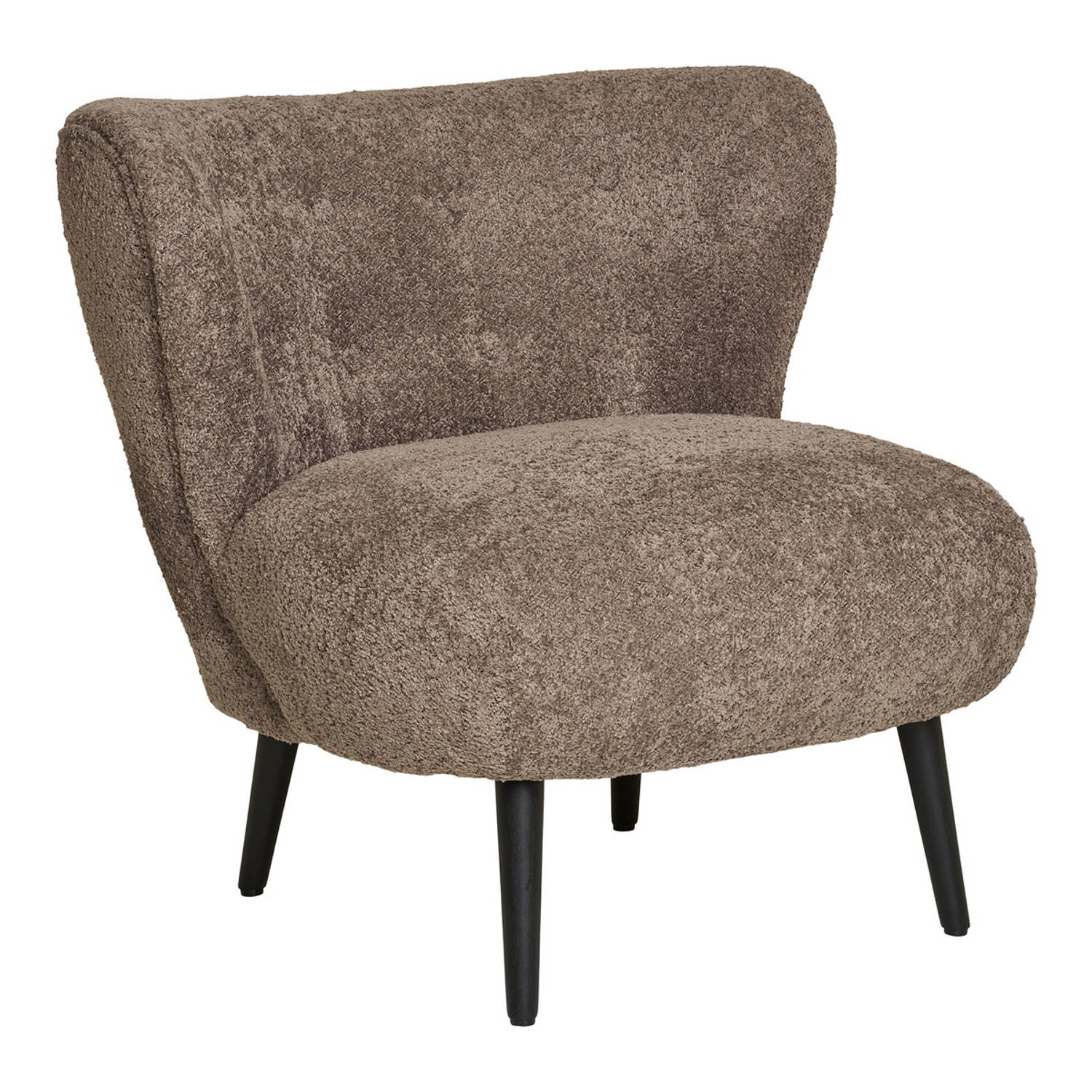 House Nordic - Fauteuil Bouclé Bruin - Zithoogte 45cm - 78x70x73cm - Covelo