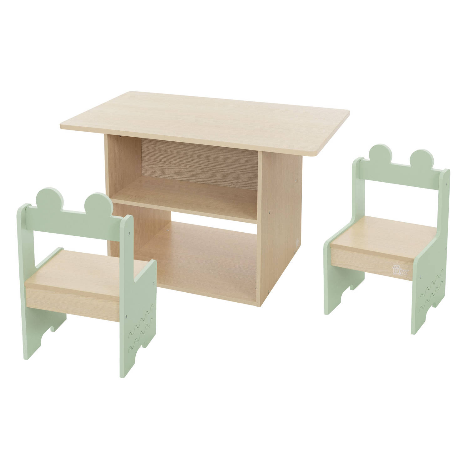 3-delige kinderzitgroep met tafel en 2 stoelen van hout Joyz