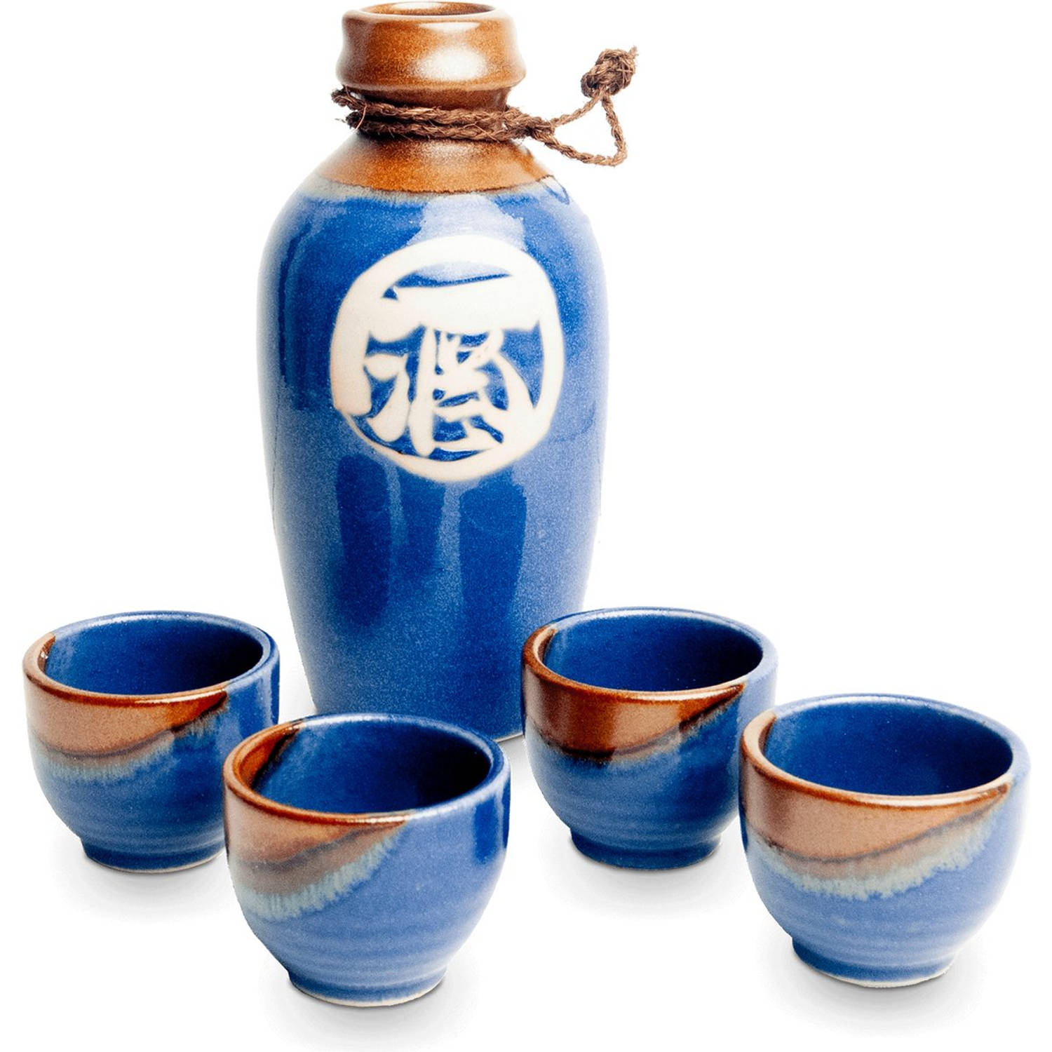 Japanse Sake Set - Set 4 cups - 1 Pot 500ml - Giftbox