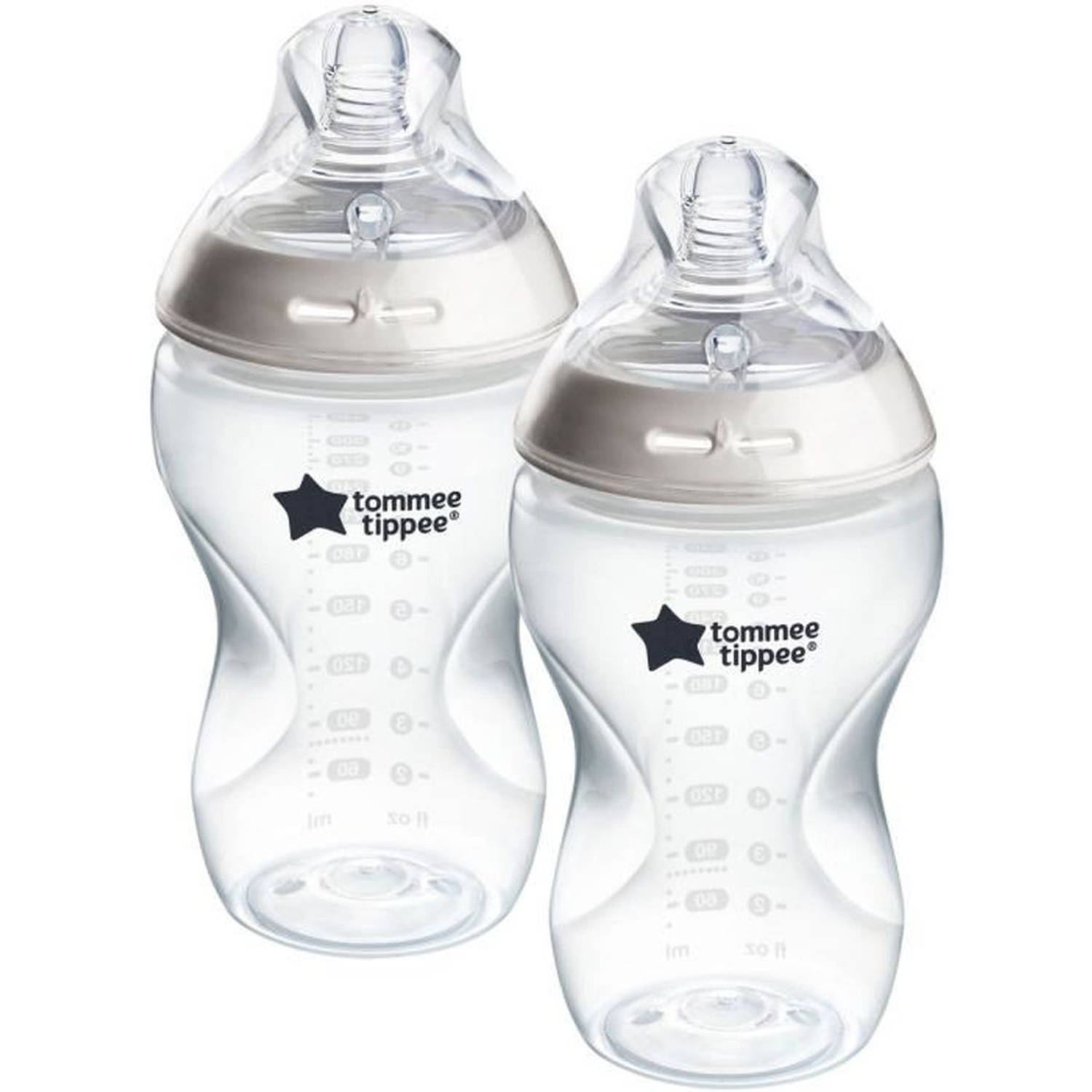 Babyflessen - TOMMEE TIPPEE - NATURAL START - 340 ml - Antikoliek - Speen die de vorm van de borst imiteert - Set van 2