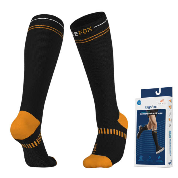 Compressiekousen ErgoSox Sports Hardloopsokken 20-30 mmHg S (Maat 36-38) Voor Heren & Dames