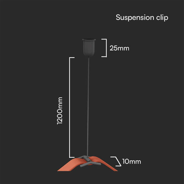 V-TAC LED Tracklights - Ophangclip - IP20 - Sandyzwart