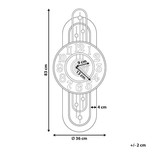 Beliani NOBELIUM - Wandklok-Goud-IJzer