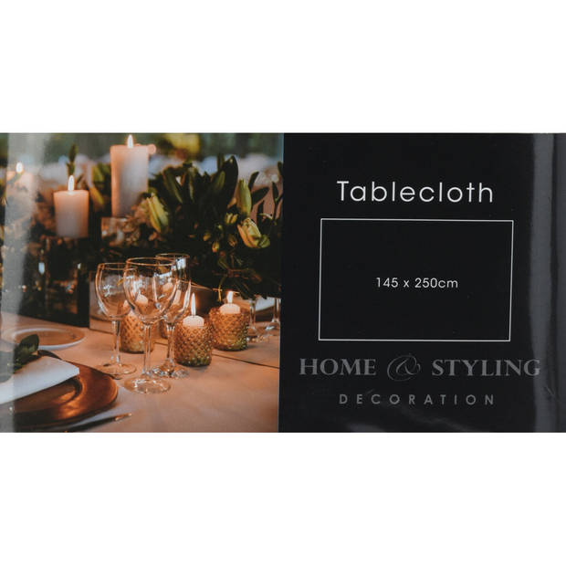 Home & Styling kerst tafellaken/tafelkleed - 145 x 250 cm - goud - Tafellakens