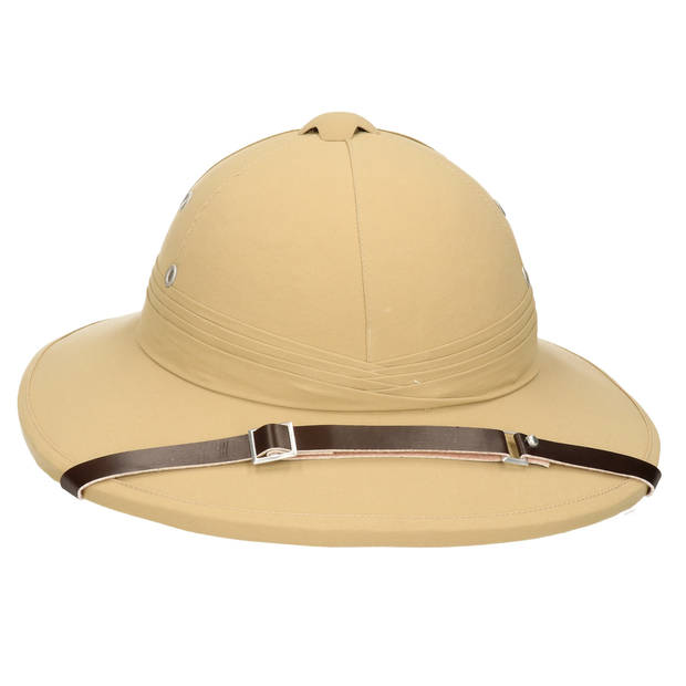 Tropenhelm - safari helmhoed - lichtbruin - volwassenen - verkleed hoeden - Verkleedhoofddeksels