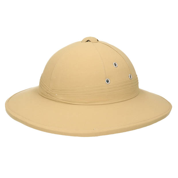 Tropenhelm - safari helmhoed - lichtbruin - volwassenen - verkleed hoeden - Verkleedhoofddeksels