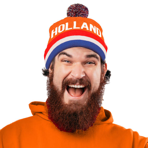 Funny Fashion Verkleed muts - Supporters Nederland/holland - voor volwassenen - in vlag kleuren - polyester - Verkleedho