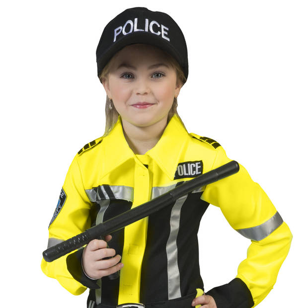 Carnaval verkleed als Politie agent - gummyknuppel - zwart - volwassenen/kinderen - pvc - 57 cm - Verkleedattributen