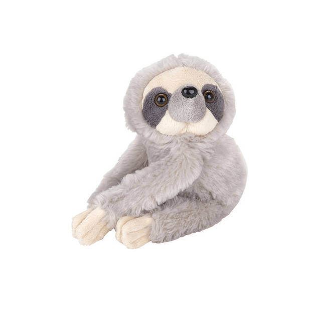 Nature Planet pluche knuffel - grijze luiaard - 17 cm - dieren knuffels - Knuffeldier