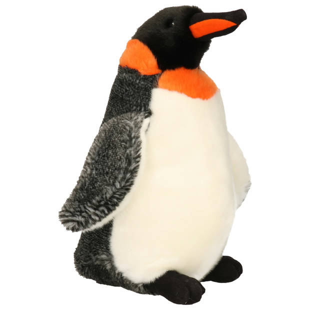 Nature Planet Koningspinguin - zwart/wit - 28 cm - pluche dieren knuffels - Pinguins - Vogel knuffels