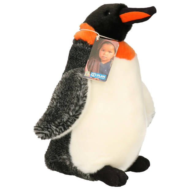 Nature Planet Koningspinguin - zwart/wit - 28 cm - pluche dieren knuffels - Pinguins - Vogel knuffels