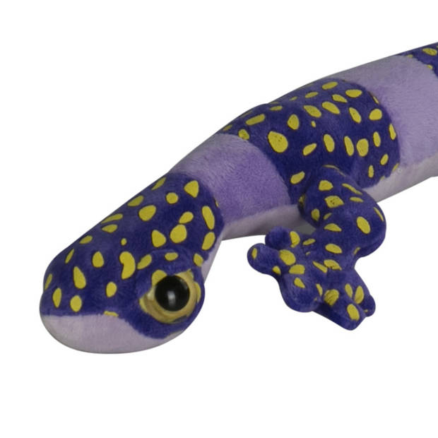 Nature Planet Knuffeldier Gekko Hagedis - pluche stof - premium knuffels - paars/zwart - 62 cm - Knuffeldier