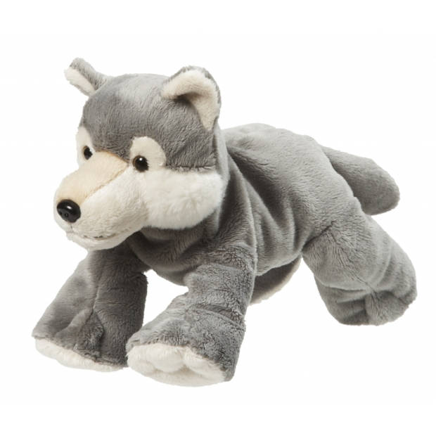 Knuffel van een grijze wolf 22 cm - Knuffel bosdieren