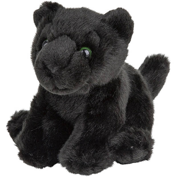 Pluche kleine zwarte panter knuffel van 15 cm - Knuffeldier