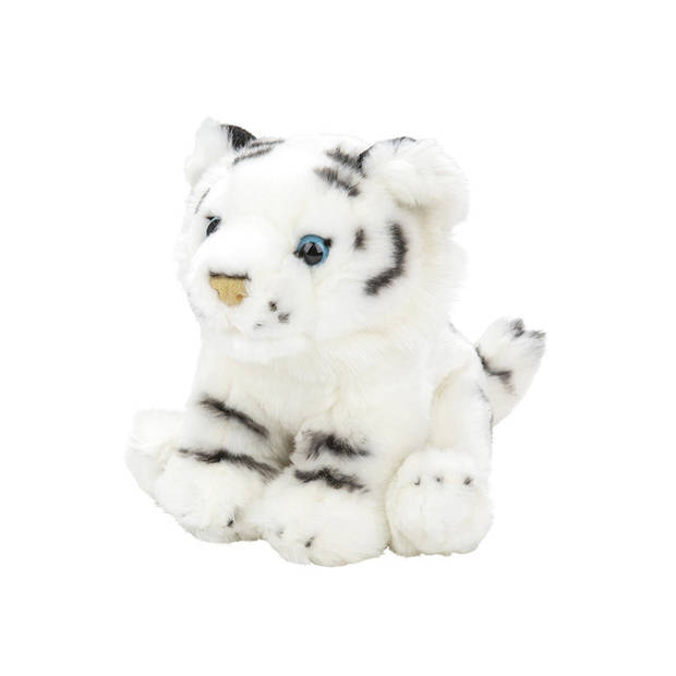 Pluche witte tijger knuffel van 18 cm - Knuffeldier