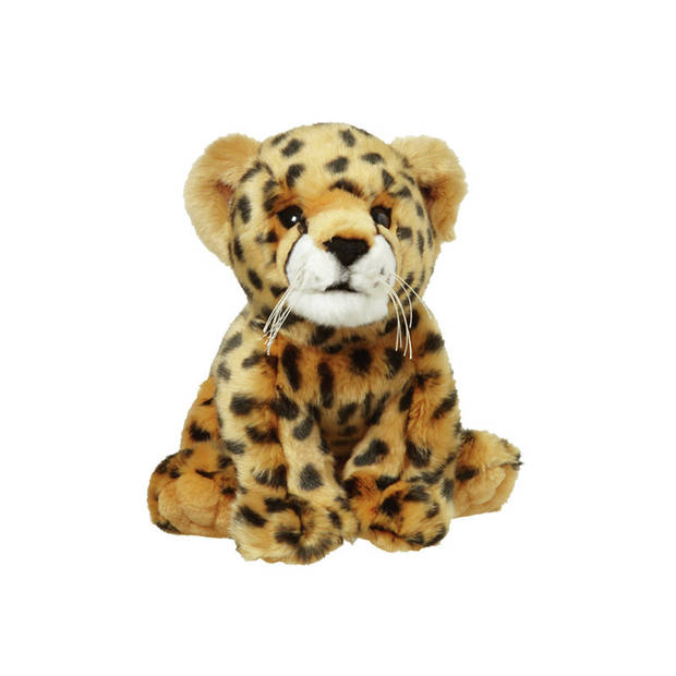 Nature Planet pluche knuffel - cheetah/jachtluipaard - 22 cm - dieren knuffels - Knuffeldier