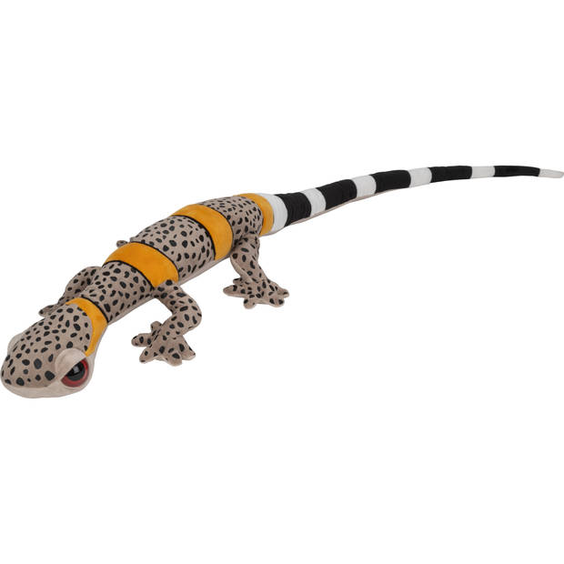 Nature Planet Knuffeldier Gekko Hagedis - pluche stof - premium knuffels - beige/geel - 112 cm - Knuffeldier