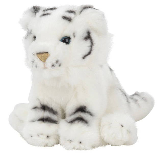 Pluche kleine witte tijger knuffel van 15 cm - Knuffeldier