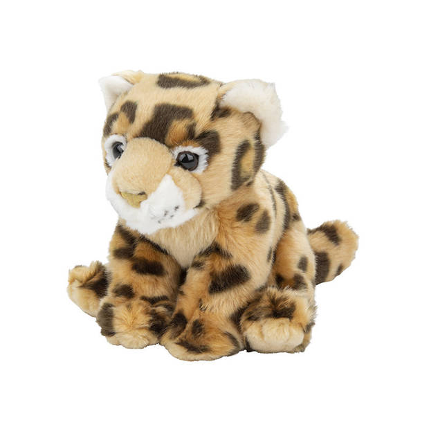 Nature Planet pluche knuffel - luipaard - 18 cm - dieren knuffels - Knuffeldier