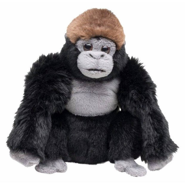 Knuffel aap zwarte gorilla 18 cm - Knuffel bosdieren