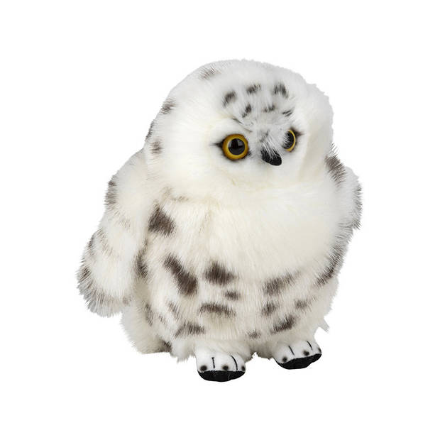 Pluche sneeuwuil vogel knuffel van 18 cm - Vogel knuffels