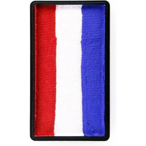 Nederlandse vlag splitcake - rood/wit/blauw - koningsdag accessoires - holland smink - Schmink