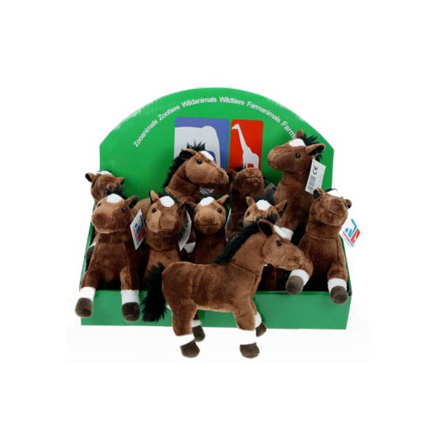 Pluche knuffel boerderijdieren set Geit en Paard van 20 cm - Knuffel boederijdieren