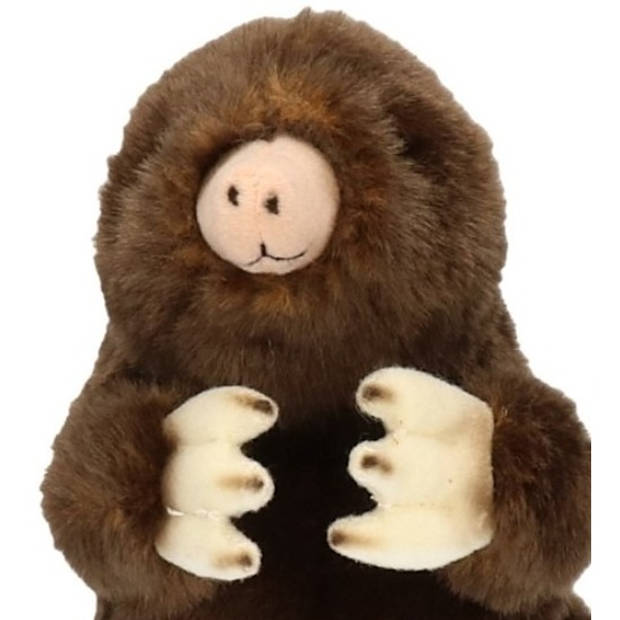 Knuffel mol bruin 21 cm - Knuffel bosdieren