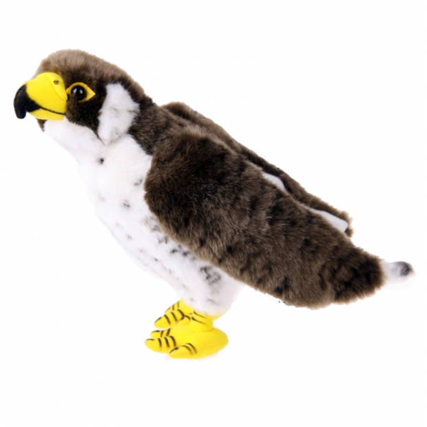 Pluche slechtvalk knuffel - bruin/wit - 23 cm - roofvogel - Knuffeldieren - Vogels - Vogel knuffels