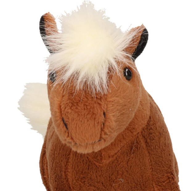 Pluche bruine paarden knuffel 26 cm speelgoed - Knuffel boederijdieren