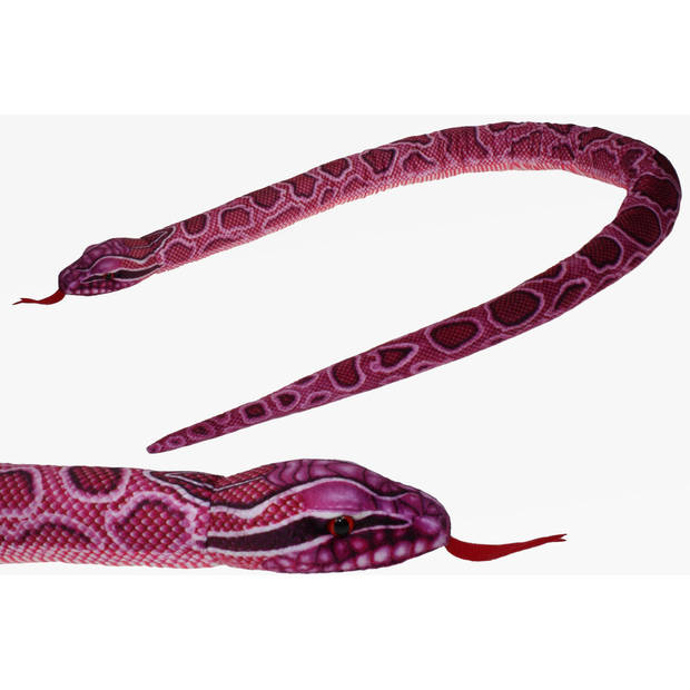 Pluche knuffel dieren roze python slang van 150 cm - Knuffeldier