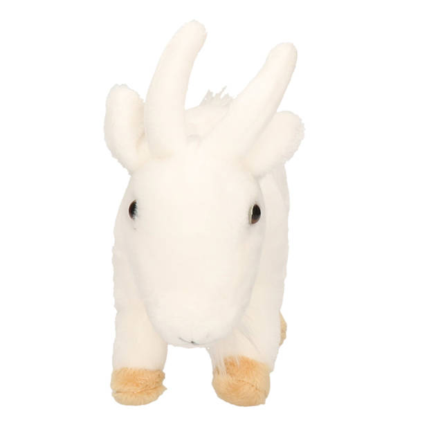 Witte pluche geit knuffel 22 cm - Knuffel boederijdieren