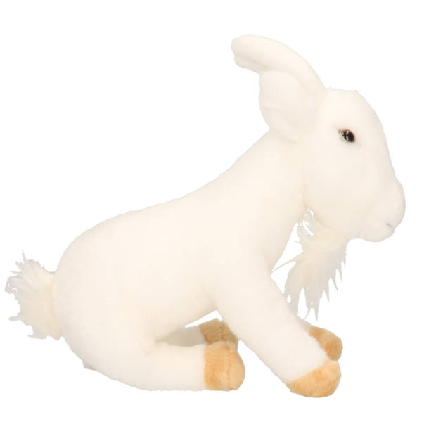 Witte pluche geit knuffel 22 cm - Knuffel boederijdieren