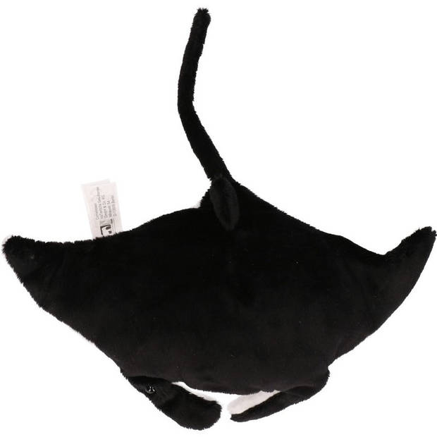 Zwart/witte mantarog knuffel 26 cm knuffeldieren - Knuffel zeedieren