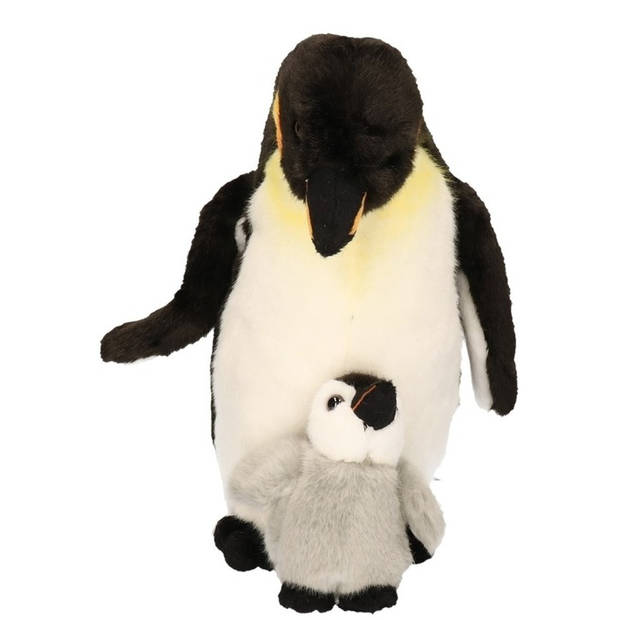 Knuffel Koningspinguin met baby 32 cm - Vogel knuffels