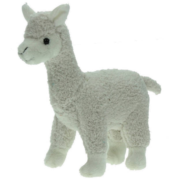 Pluche knuffel dieren witte Alpaca van 20 cm - Knuffeldier