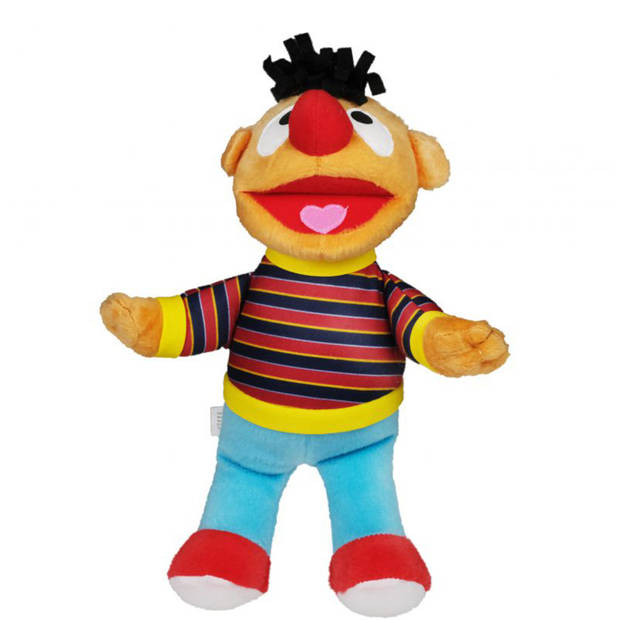 Sesamstraat pluche knuffel pop - Ernie - stof - 25 cm - speelgoed bekend van TV - Knuffeldier