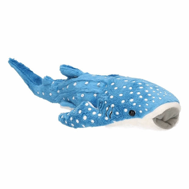 Cornelissen Pluche knuffel walvis haai - blauw - 28 cm - Walvissen/Haaien speelgoed - dieren/vissen - Knuffel zeedieren