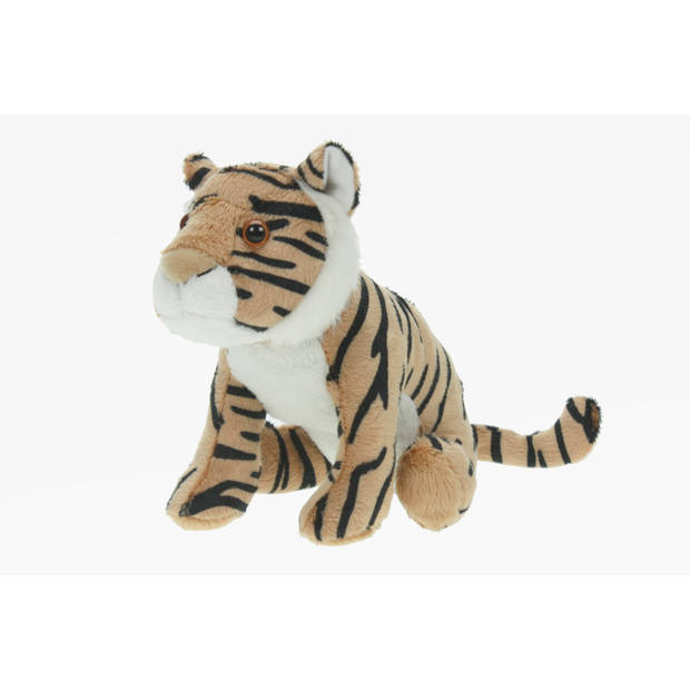 Pluche tijger knuffeldier bruin 23 cm speelgoed - Knuffeldier