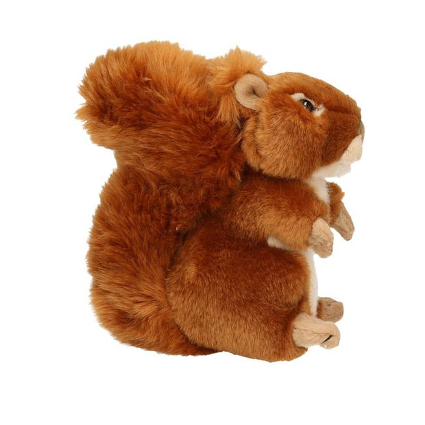 Pluche eekhoorn knuffeldier zittend/liggend 17cm - Knuffel bosdieren