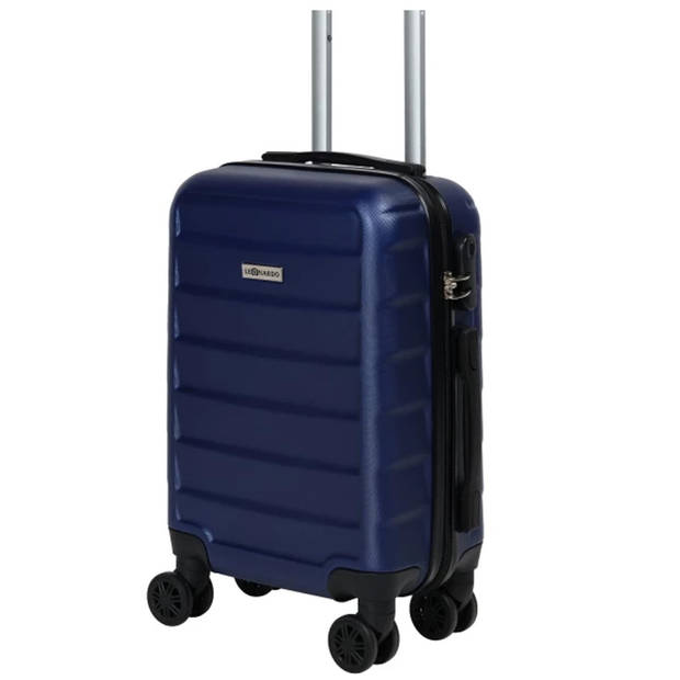 Cabine handbagage reis trolley koffer - zwenkwielen - 52 x 34 x 20 cm - 45 liter - blauw - Handbagage koffers