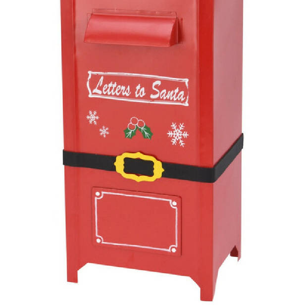 Kerstman brievenbus/mailbox - rood - staand - 50 cm - Letter to Santa - Kerstbeeldjes