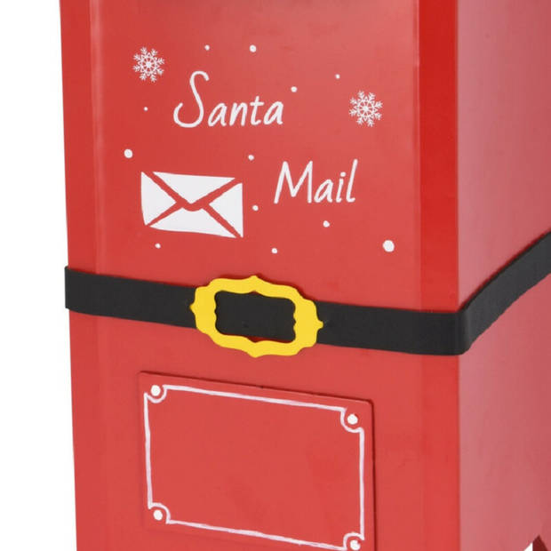 Kerstman brievenbus/mailbox - rood - staand - 50 cm - Santa Mail - Kerstbeeldjes