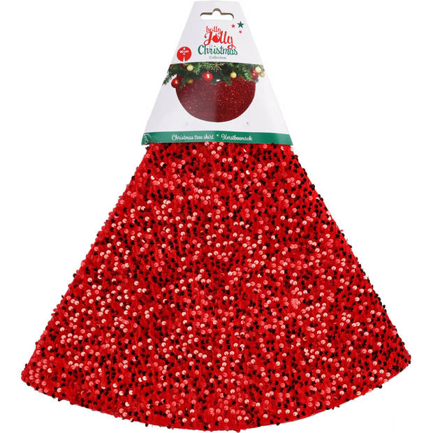 Kerstboomrok - rood - 90 cm - pailletten - Kerstboomrokken