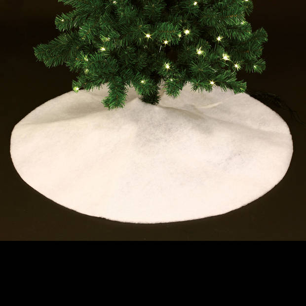 Feeric Christmas kerstboomrok - wit - 100 cm - polyester - rond - Kerstboomrokken